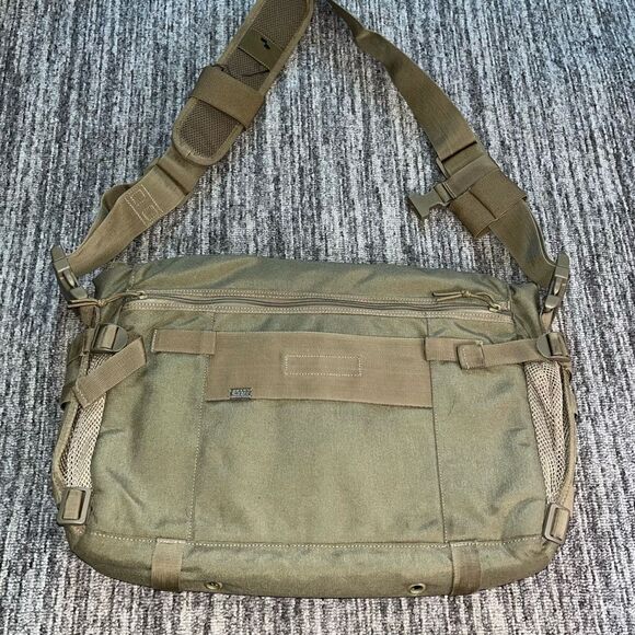 5.11 Tactical Rush Delivery Shoulder Messenger Bag Laptop Carrier Green - Picture 5 of 9